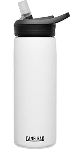 CamelBak Eddy Insulated Stainless Steel Water Bottle with Bite Valve Straw LongLasting Cold Hydration for Everyday Performance 20oz White - Image 1