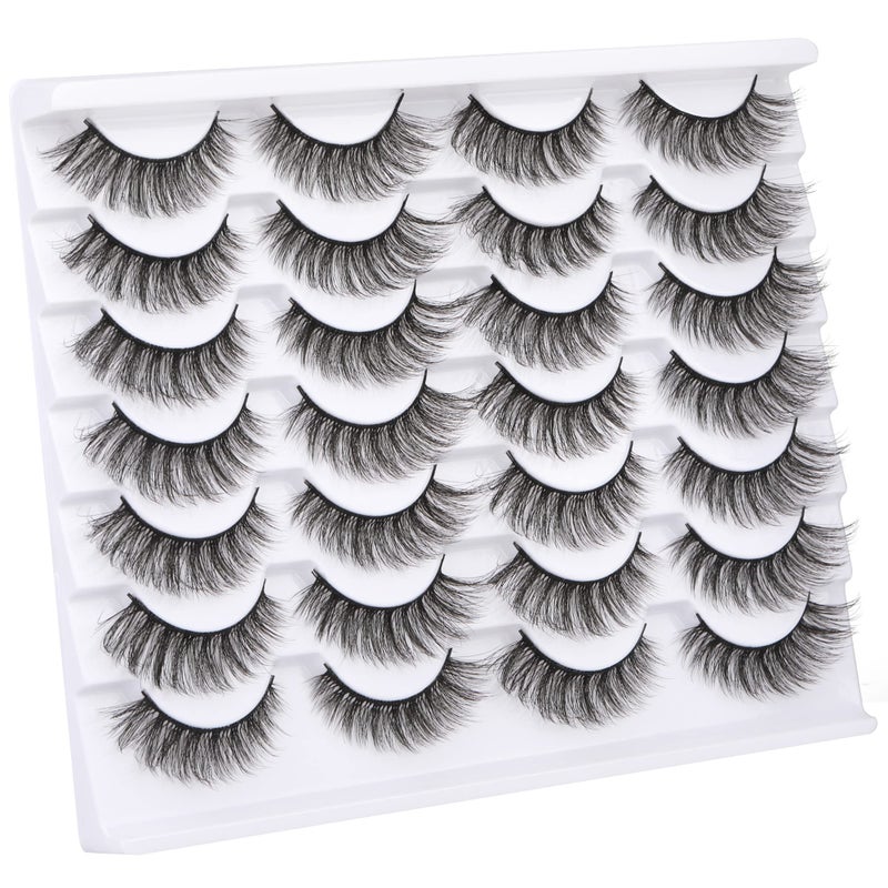 Newcally Lashes Mink Natural Look Cat Eye Wispy False Eyelashes Think Volume Long Fake Eye Lashes Pack 3D Strip Faux Mink Eyelashes 14 Pairs - Image 2