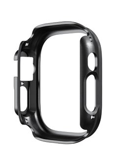 Generic case compatible with apple watch ultra 49mm tempered glass screen protector, ultra-thin hard pc shockproof all-around bumper iwatch protective cover case for apple watch ultra 49mm-black  - Image 2