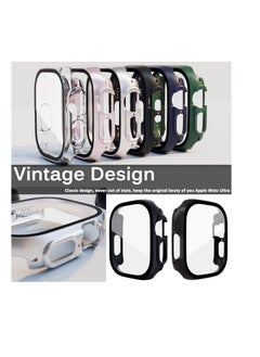 Generic case compatible with apple watch ultra 49mm tempered glass screen protector, ultra-thin hard pc shockproof all-around bumper iwatch protective cover case for apple watch ultra 49mm-black  - Image 5