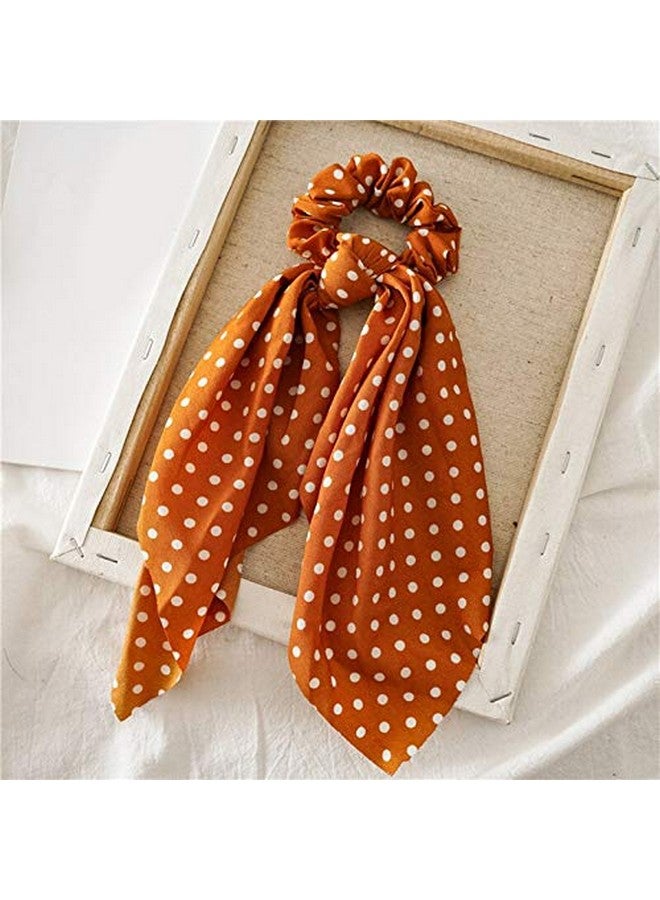 APSAMBR Vintage Egelant Elastic Hair Band Polk Dots Printed Hair Scrunchie For Women Hair Ribbons Streamers Bowknot Hair Ties Rope Hot - Image 5