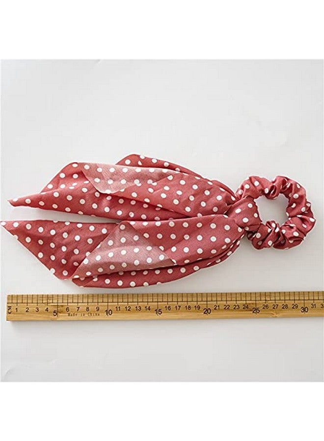 APSAMBR Vintage Egelant Elastic Hair Band Polk Dots Printed Hair Scrunchie For Women Hair Ribbons Streamers Bowknot Hair Ties Rope Hot - Image 4