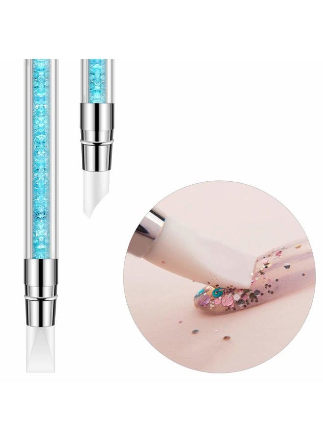 BTYMS 5Pcs Nail Art Sculpture Pen Dual Tipped Silicone Rhinestone Nail Polish Carving Pen - Image 3