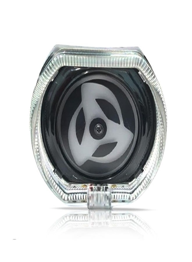 Asryd مصباح دراجة LED عالمي - مصنوع من مادة ABS، شعاع أبيض-أزرق، صغير الحجم، مناسب لدراجات Splendor وV3 Aerox وBullet وغيرها من الدراجات ذات المصابيح الأمامية مقاس 2.5 بوصة - Image 1