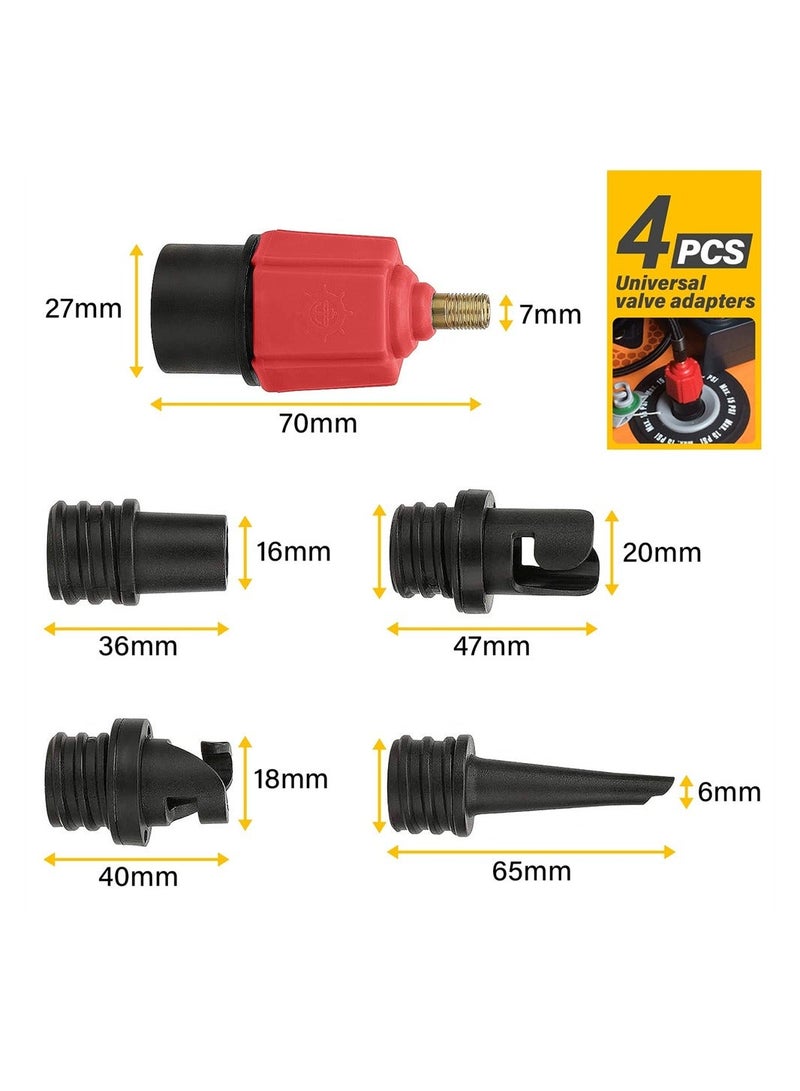 Generic 4 Nozzles Sup Pump Adaptor Air Pump Converter, Boat Air Valve Adaptor Kit, Inflatable Pump Adaptors for Inflatable Boat, Stand Up Paddle Board,Kayak Dinghy, Inflatable Bed  - Image 3