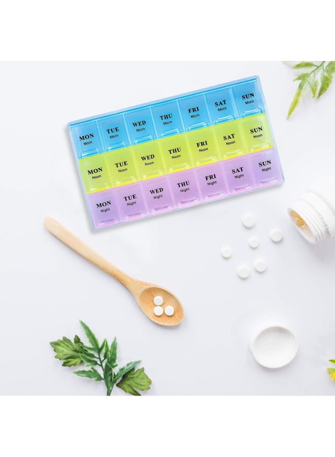 Weekly Pill Organizer 21-Day Medication Planner (Pack of 2) – 3 Times-a-Day Pill Box for Vitamins & Tablets, Easy-to-Read Design, Travel-Friendly Medicine Storage - Image 2