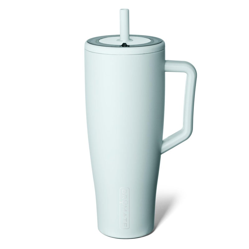 BrMate Era 40 oz Tumbler with Handle and Straw 100 Leakproof Insulated Water Bottle Tumbler with Lid and Flexible SoftSip Straw Made of Stainless Steel Cup Holder Friendly 40oz Blue Agave