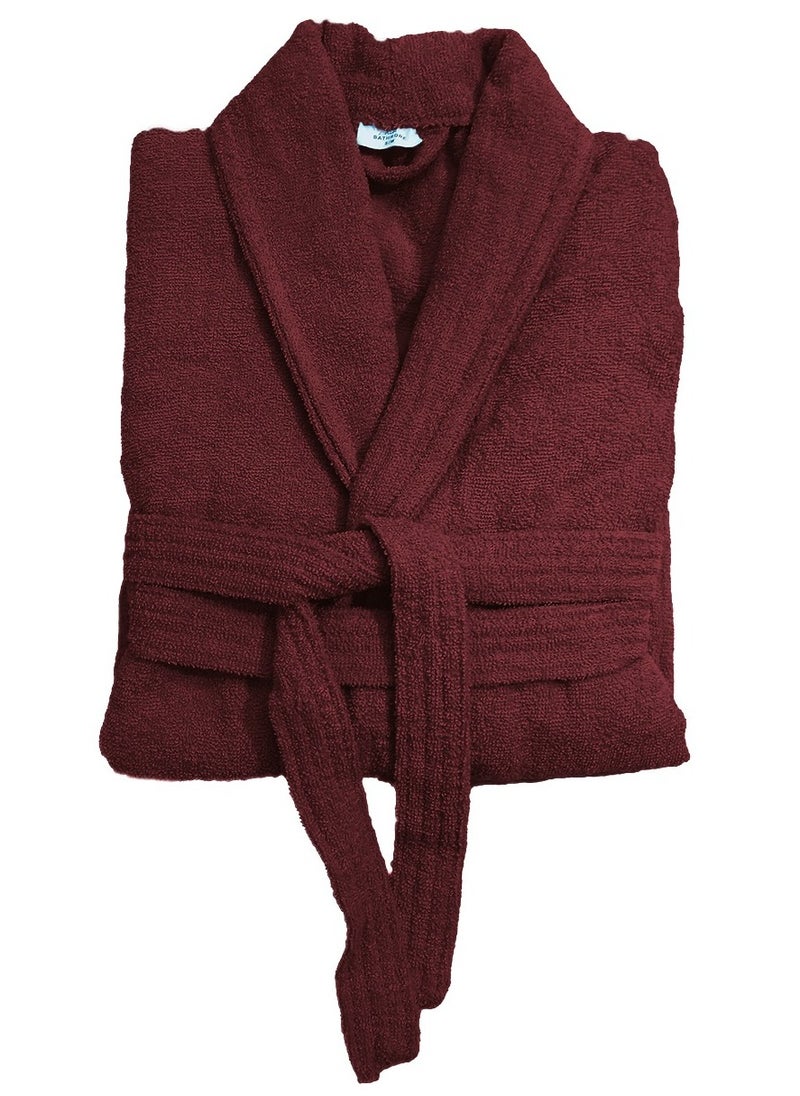 AZM - Bathrobe – 400 GSM 100% Cotton Terry Silky Soft Spa Quality Comfort – Shawl Collar & Pocket S/M - Image 1