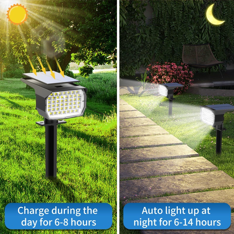 Tadyreal Solar Spot Lights Outdoor 10 Pack, [46 LED/3 Modes] Solar Landscape Spotlights Waterproof, 2-in-1 Auto On/Off Solar Powered Lights for Outside Yard Garden Wall Pathway(Cool White) - Image 3
