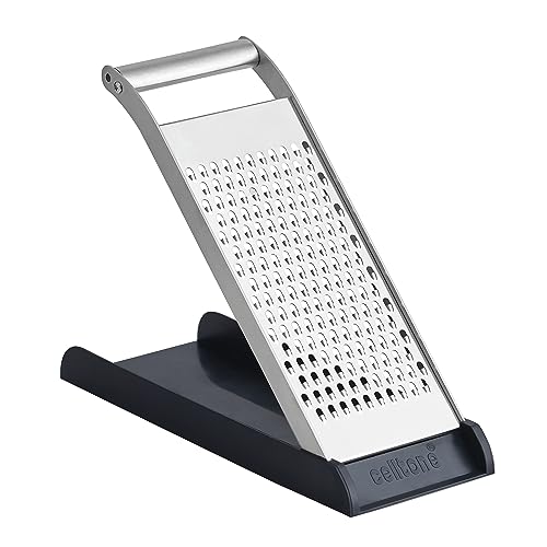 Celltone Stainless Steel Flat Vegetable Grater Slicer Fine Vegetable with Stand Container (SS Vegetable Grater) - Image 1