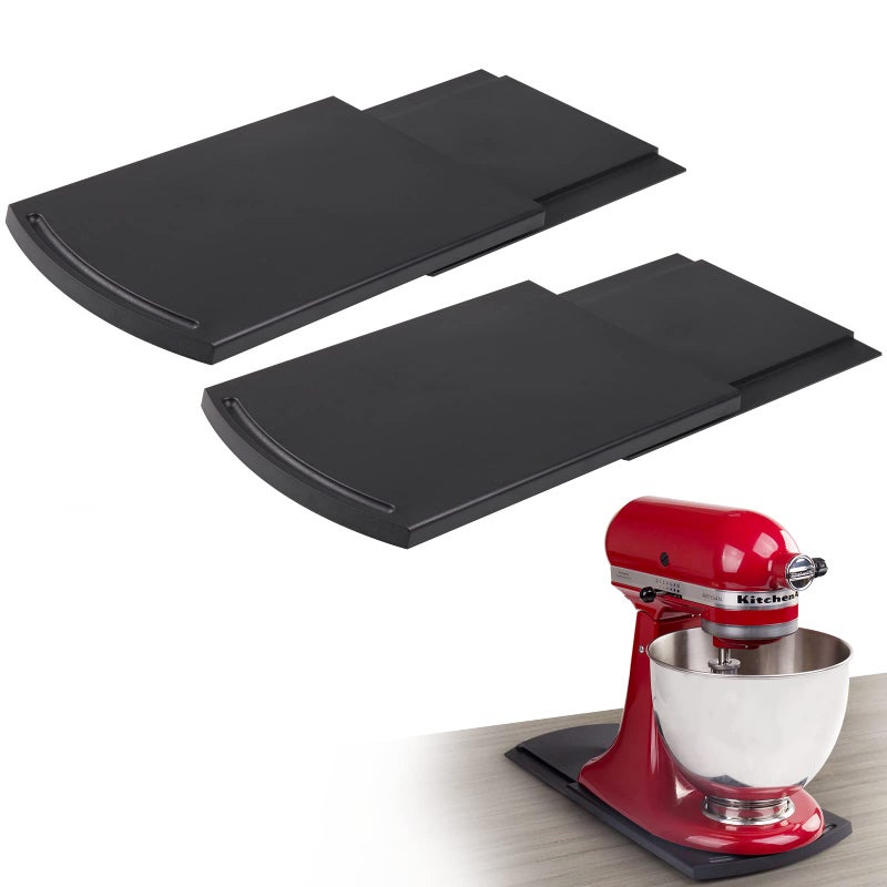 Bruvoalon Bruvoalon Kitchen Appliance Sliding Tray, Slider for Coffee Pot, Coffee Maker, Toaster, KitchenAid Mixer, Blenders and Air Fryer, Coutertop with Rolling Wheels (2 Pack)  - Image 1