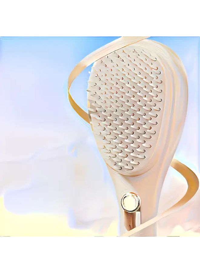 Beige Anti-Static 360 Detachable Comb For All Hair Types With Portable Telescopic Plastic Handle - Image 3
