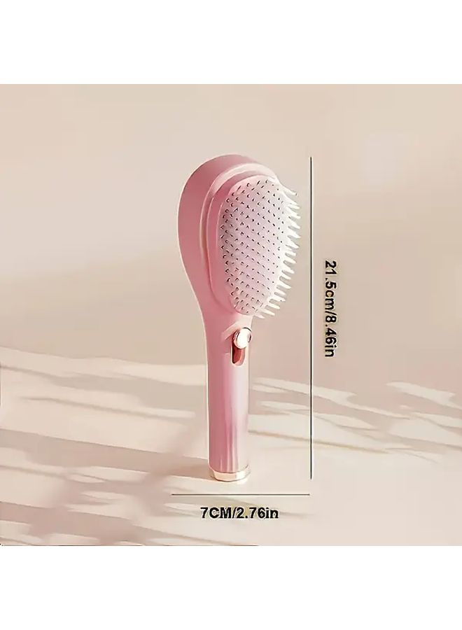 Beige Anti-Static 360 Detachable Comb For All Hair Types With Portable Telescopic Plastic Handle - Image 4