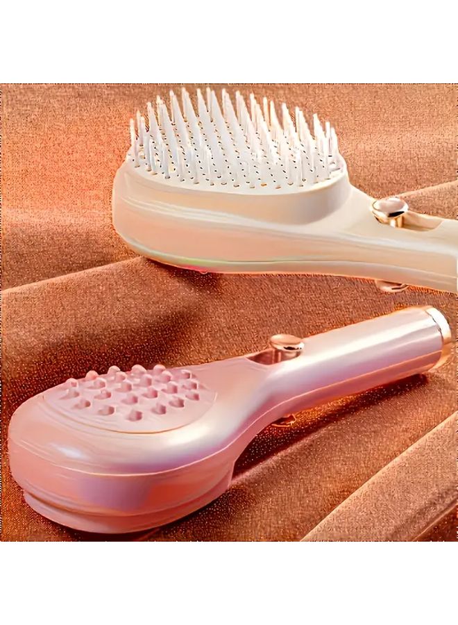 Beige Anti-Static 360 Detachable Comb For All Hair Types With Portable Telescopic Plastic Handle - Image 5
