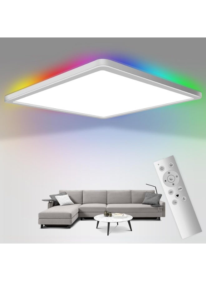 مصباح السقف LED مع وظيفة ضبط السطوع والتحكم عن بعد ، الطاقة 24W ، RGB لون قابل للتغيير ، مع 3000k-6500k ، السطوع 3200LM و 13 ألوان من 3W ، مقاومة للماء IP54. - Image 1