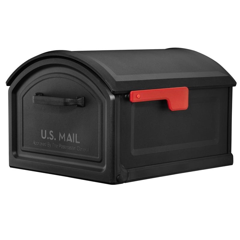 Architectural Mailboxes BILT CRE8 T4 USPS Approved Next Generation RustProof Plastic Post Mounted Mail Box for Outside Black XL Extra Large Curbside Mailbox with Magnetic Latch