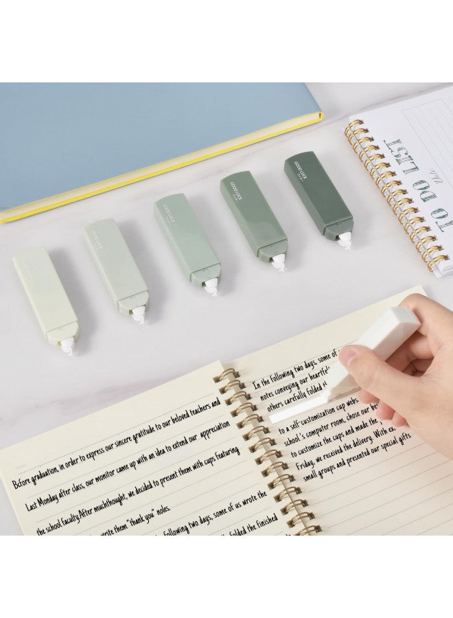 Temiary 6Pcs Mini White Out Tapes for Instant Correction, Cute Whiteout for Writing, Aesthetic Correction Tape Set Easy To Use for Students School Office Supplies (Green) - Image 4