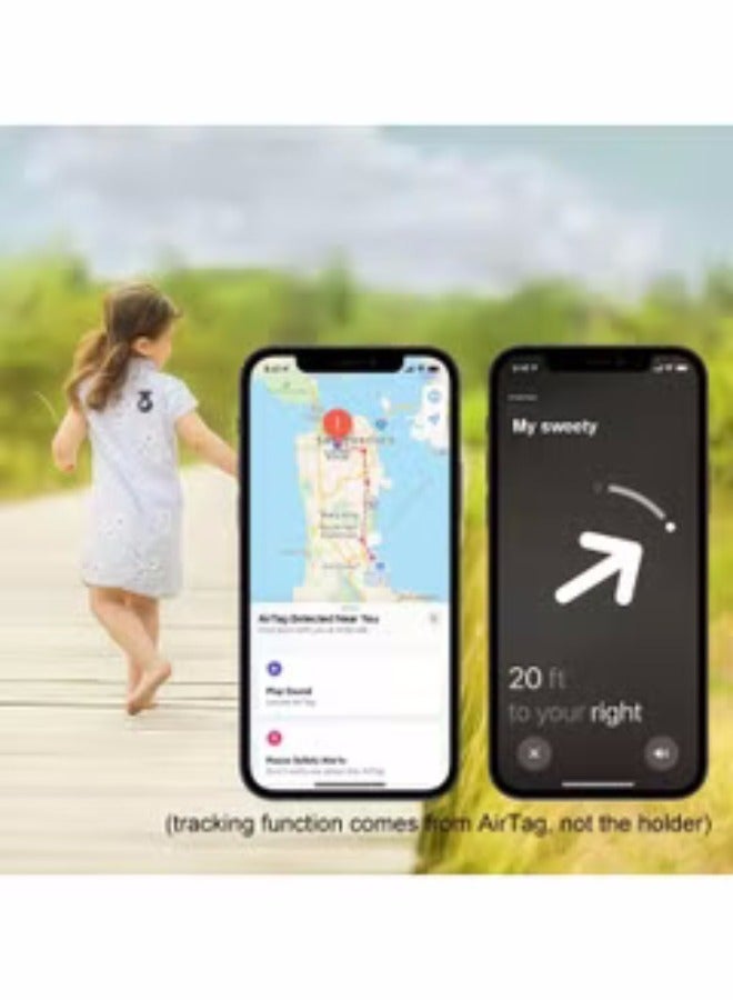 اليشمك حامل مع دبوس بروش لـ AirTag، مخفي لحقيبة AirTag للملابس، مناسب للأطفال وكبار السن، بديل أفضل لإكسسوارات AirTag من القلادة، وسوار المعصم، والسوار، والساعة (عبوتان) - Image 5