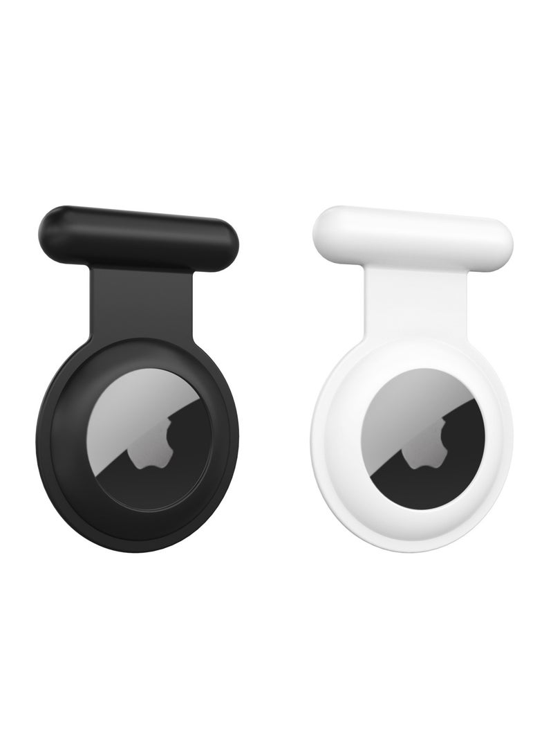 اليشمك حامل مع دبوس بروش لـ AirTag، مخفي لحقيبة AirTag للملابس، مناسب للأطفال وكبار السن، بديل أفضل لإكسسوارات AirTag من القلادة، وسوار المعصم، والسوار، والساعة (عبوتان) - Image 1