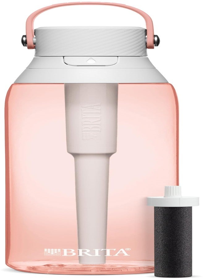 Brita Hard-Sided Plastic Premium Filtering Water Bottle, BPA-Free, Reusable, Replaces 300 Plastic Water Bottles, Filter Lasts 2 Months or 40 Gallons, Includes 1 Filter, Blush - 26 oz - Image 1