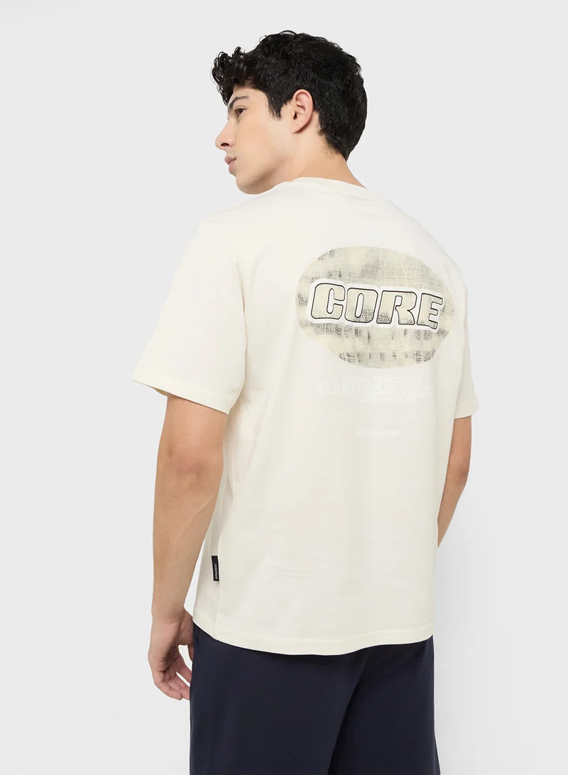 جاك اند جونز JCOLIDO AOP BACK PRINT TEE SS CREW NECK