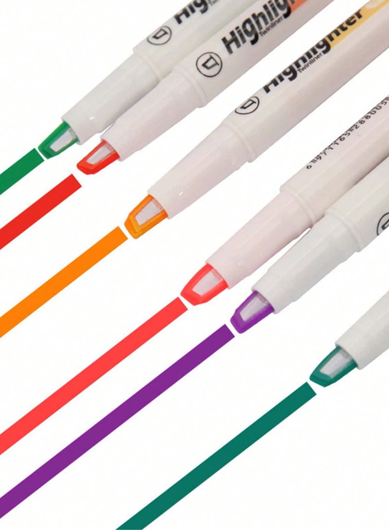 Generic 6-Pack Double-Ended Luminous Highlighter Markers – Macaron Colors, See-Through Chisel & Fine Tip, Visible Window Design for Precise Highlighting, Quick-Dry, Water-Based, Perfect for Journaling & School Supplies  - Image 3