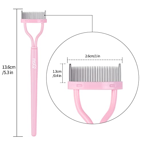 MSQ Eyelash Comb Separator MSQ Eyelash Mascara Brush and Comb Lash Separator With Comb Cover Arc Designed Cosmetic Brushes Tool Pink (1PCS) - Image 5