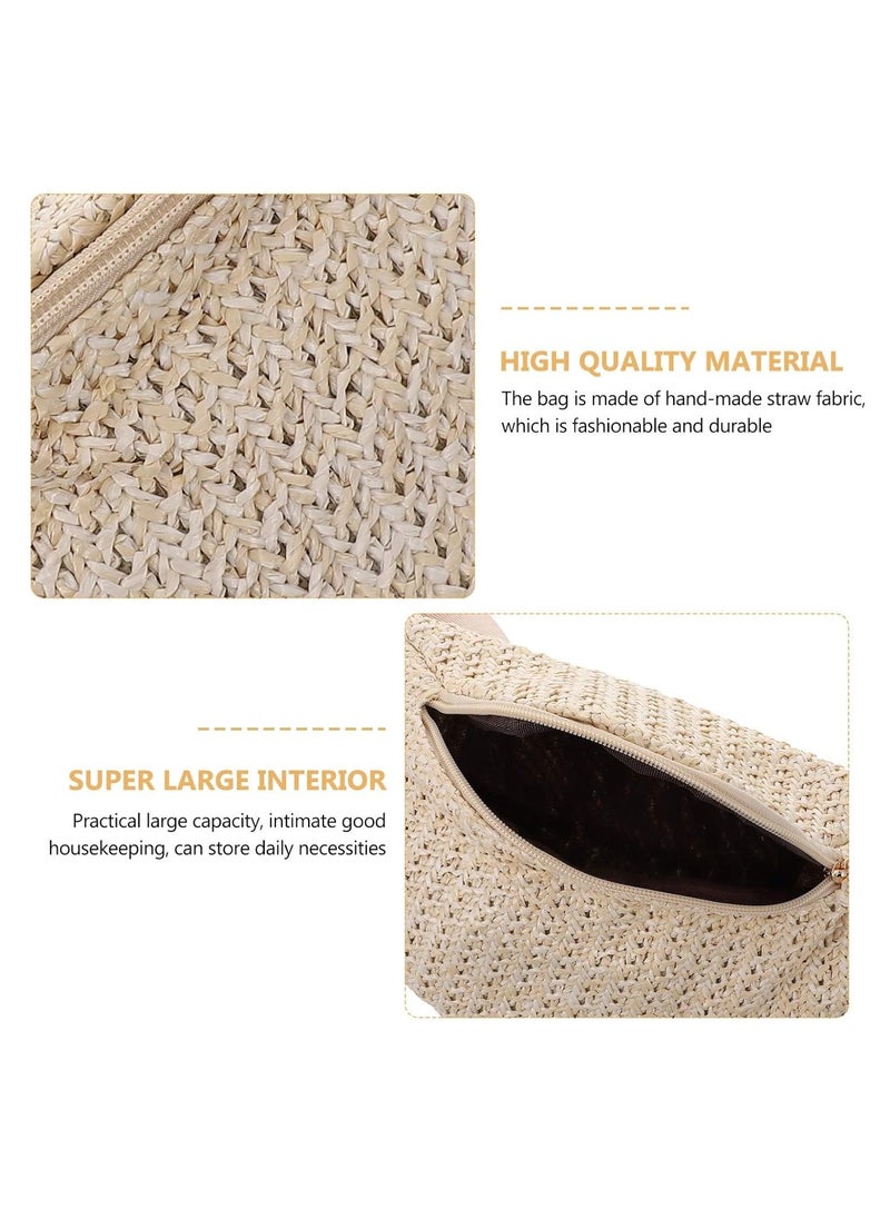 SYOSI - Imitation Straw Woven Waist Fanny Pack - Versatile Chest and Cross-Body Pouch - Lightweight, Adjustable, for Summer - Spacious and Stylish - Image 1