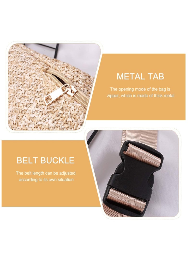 SYOSI - Imitation Straw Woven Waist Fanny Pack - Versatile Chest and Cross-Body Pouch - Lightweight, Adjustable, for Summer - Spacious and Stylish - Image 1