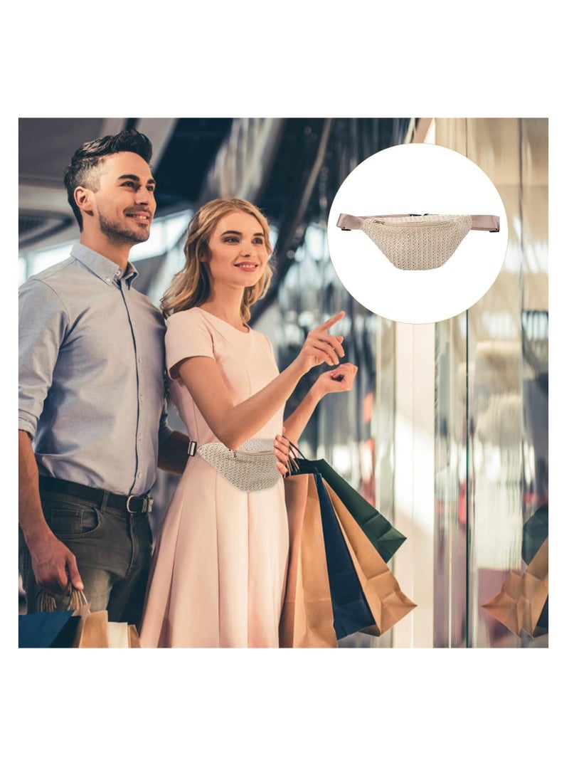 SYOSI - Imitation Straw Woven Waist Fanny Pack - Versatile Chest and Cross-Body Pouch - Lightweight, Adjustable, for Summer - Spacious and Stylish - Image 1