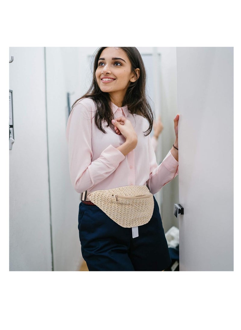 SYOSI - Imitation Straw Woven Waist Fanny Pack - Versatile Chest and Cross-Body Pouch - Lightweight, Adjustable, for Summer - Spacious and Stylish - Image 1
