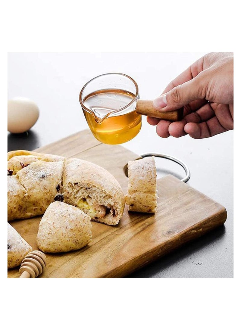 SYOSI - طبق كريمة زجاجي، أوعية صلصة صغيرة، طبق حلوى، أوعية بمقبض، كوب كريمة، إبريق تقديم صغير للقهوة والحليب، قطعتان، مقاس صغير ومقاس كبير - Image 1