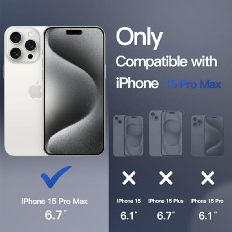حافظة JETech مغناطيسية لهاتف iPhone 15 Pro Max مقاس 6.7 بوصة متوافقة مع MagSafe، غطاء هاتف خلفي شفاف غير لامع ومقاوم للصدمات أبيض - Image 2