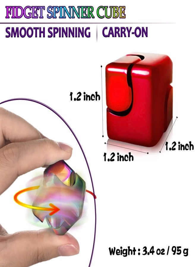 Dr.Kbder Fidget Spinner Toys Cube Adults, Easter Basket Stuffers for Teens Metal EDC Cool Desk Gadgets Office Toys Small Anxiety Figette Sensory Toy, ADHD Tool Fingears Figet Stress Valentine Gift for Boys - Image 2