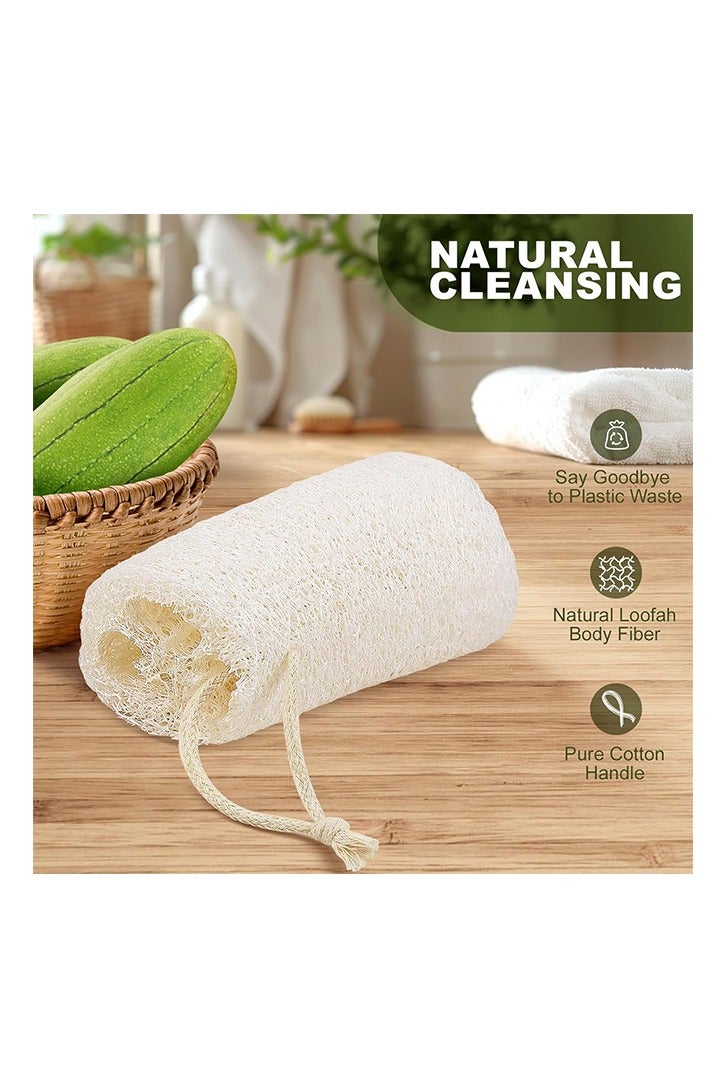 Natural Loofah Body Scrubber Sponge, Set of 3 Organic 5 Inch Luffa for Exfoliating & Smooth Skin Cleansing, Ideal for Men & Women, Spa & Shower Use - Image 2