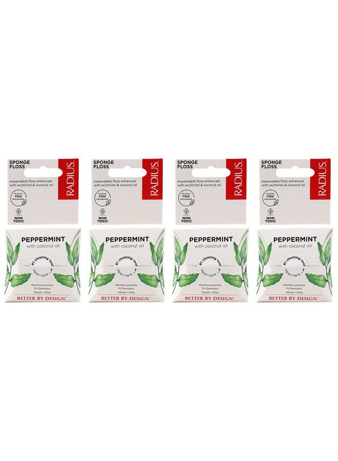 راديوس خيط تنظيف الأسنان بنكهة النعناع من راديوس، 55 ياردة، نباتي وغير سام، مُعزز للعناية بالفم، ومصمم للمساعدة في مكافحة البلاك - عبوة من 4 قطع - Image 1