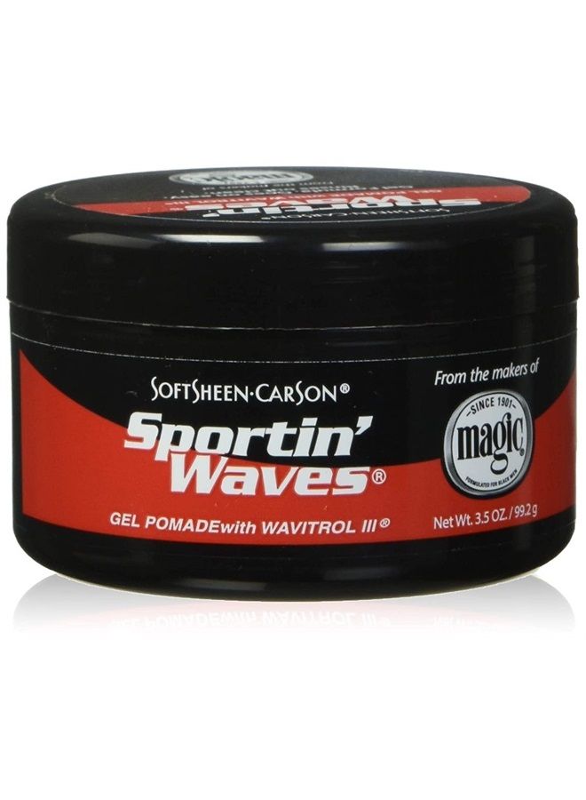 SoftSheen-Carson مرطبان جل Soft Sheen Sportin Waves سعة 3.5 أونصة/Wavitrol (103 مل) (عبوة من قطعتين) - Image 1