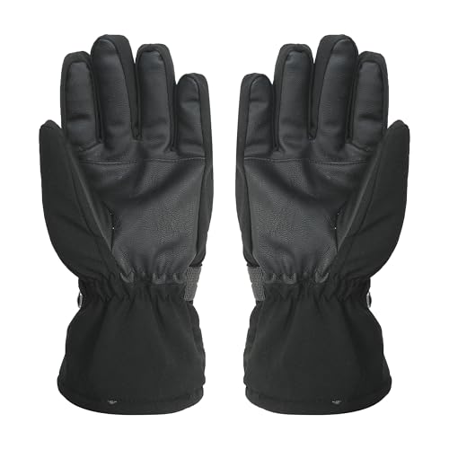 FabSeasons Unisex Waterproof Winter Gloves - Touchscreen, Adjustable with Storage Pocket & Fleece Lining for Snow & Trekking (Ages 14+), Black, L - Image 2