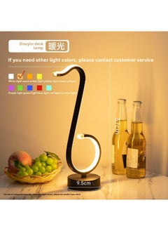Bar Atmosphere Lamp Decorative Nightlight Restaurant Desktop Rechargeable Table Lamp Clear Bar Table Lamp Atmosphere Lamp Bedside Lamp-Light Source Power:Default Items-Light Color:Desk Lamp-warm Light+charger+printing