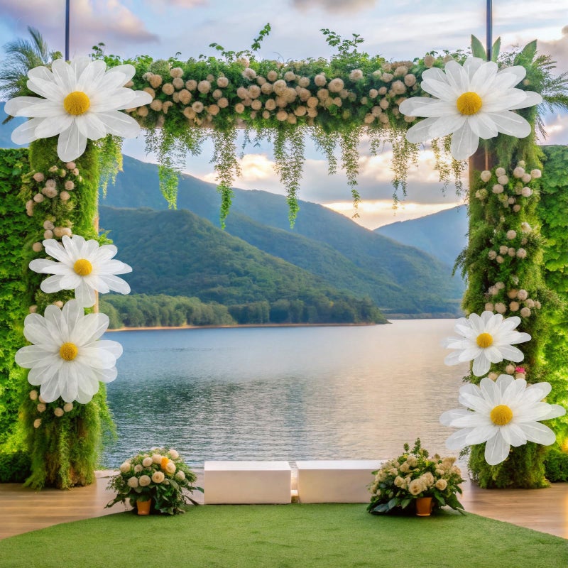 FineCheer 6 Pcs White Large Daisy Flowers for Decoration 12'' 15.8'' 20'' Giant Silk Artificial Flower Fake Daisy for Wedding Garden Birthday Party Bridal Baby Shower Decor, Rod is Not Included - Image 5