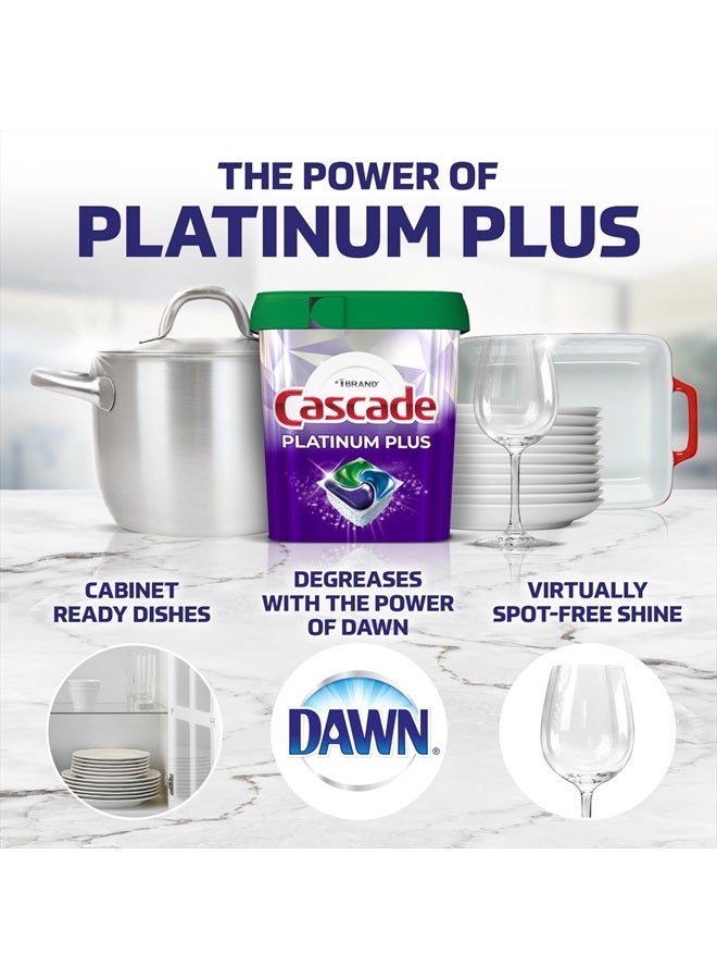 Cascade Platinum Plus ActionPacs Dishwasher Detergent Pods, Mountain, 62 Count - Image 2