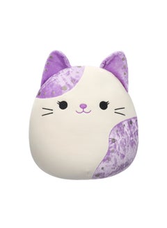 Squishmallows دميه قطة بيضاء مخملية متوسطة 12 بوصة بأذنين بنفسجيتين وبقعة مرخصة رسميًا من كيلي توي هدية ملونة ناعمة للأطفال البنات والأولاد قابلة للغسل لينة لجميع الأعمار  - Image 1