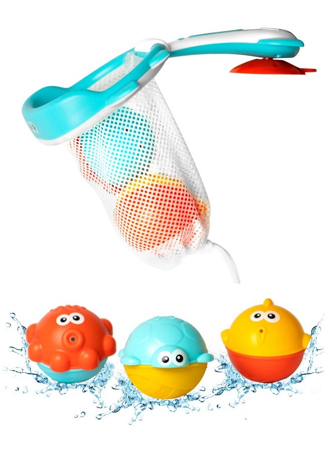 My Little North Star Baby Bath Fishing Toy Set, 3 Pack Bath Sprinkler Toy with Fishing Net - Turtle, Fish & Octopus Bath Toys for Baby Toddlers Infants, 18 Months+ - Ideal Christmas, Birthday Gift Toddler Bathtub Pool Toy  - Image 1