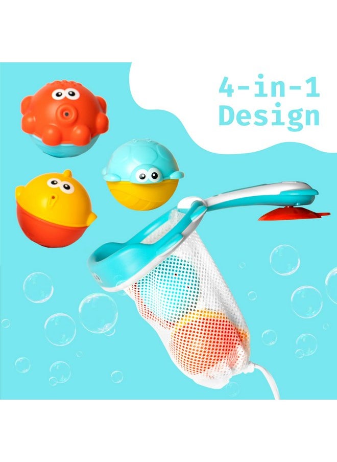 My Little North Star Baby Bath Fishing Toy Set, 3 Pack Bath Sprinkler Toy with Fishing Net - Turtle, Fish & Octopus Bath Toys for Baby Toddlers Infants, 18 Months+ - Ideal Christmas, Birthday Gift Toddler Bathtub Pool Toy  - Image 3