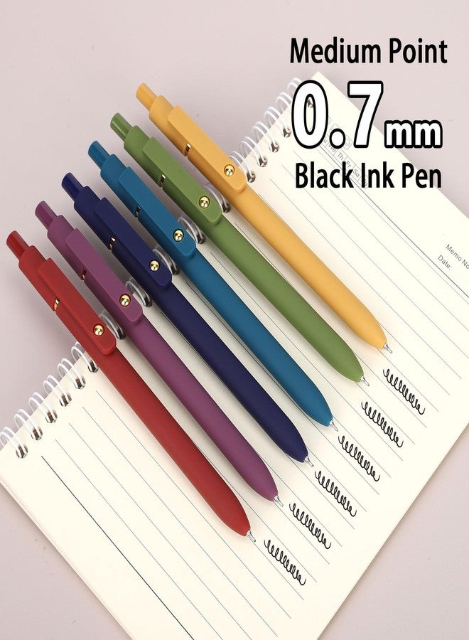 FIOVER Gel Pens, 6pcs 0.7mm Fine Point Black Ink Pens, Smooth Writing Pens for Journaling, Nurse Aesthetic Cute Pens, School Office Home Supplies, Gifts for Women and Men(6Pcs Gold Vintage -Black ink) - Image 2