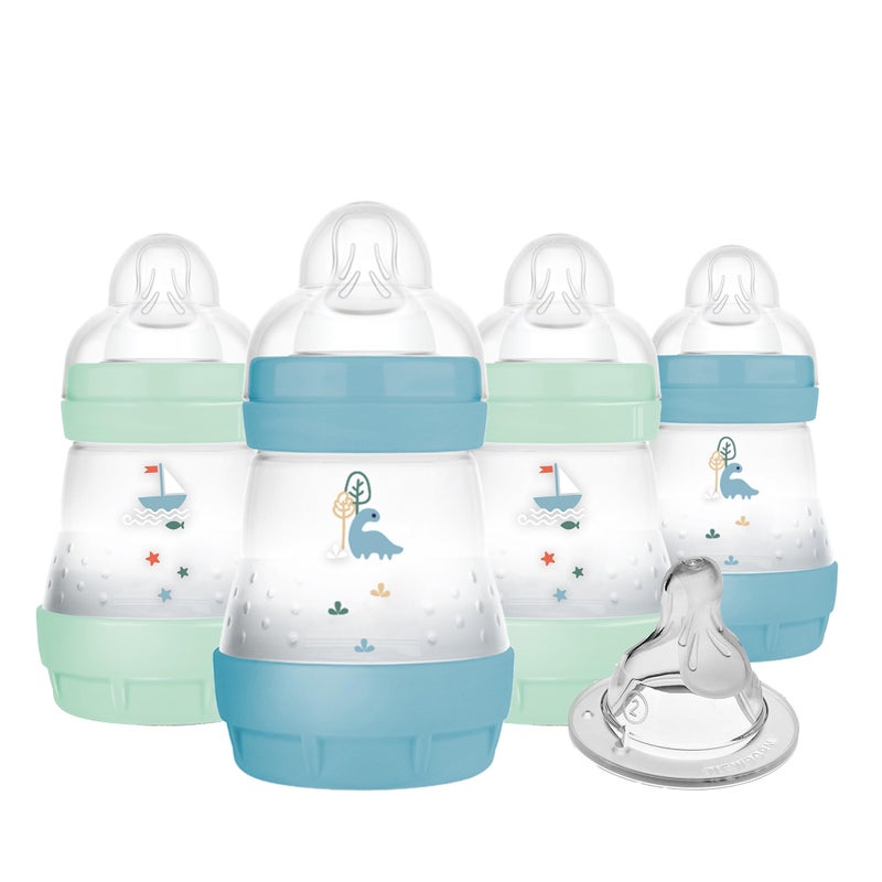 MAM 5oz Easy Start Anti-Colic Baby Bottles, Slow Flow with Bonus Medium Flow Nipple, Reduces Colic, Gas, & Reflux, Easy-to-Clean, BPA-Free, Baby Bottles for Newborns, 0-3 Months - Image 1