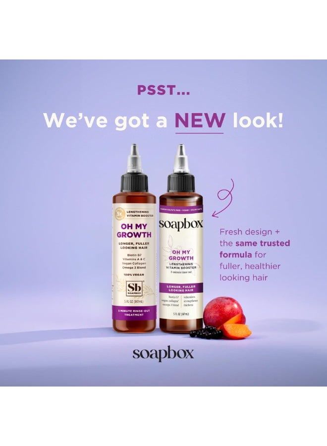 Soapbox Oh My Growth Hair Treatment – Vitamin Booster for Longer, Stronger Hair, 5 min Rinse, 5 fl oz (147 ml) - Image 2