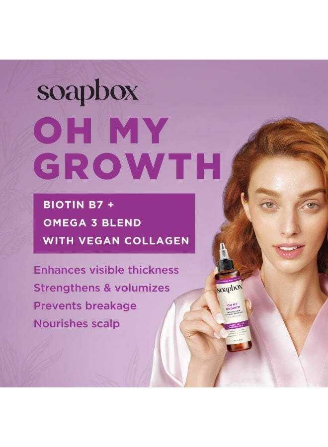 Soapbox Oh My Growth Hair Treatment – Vitamin Booster for Longer, Stronger Hair, 5 min Rinse, 5 fl oz (147 ml) - Image 4