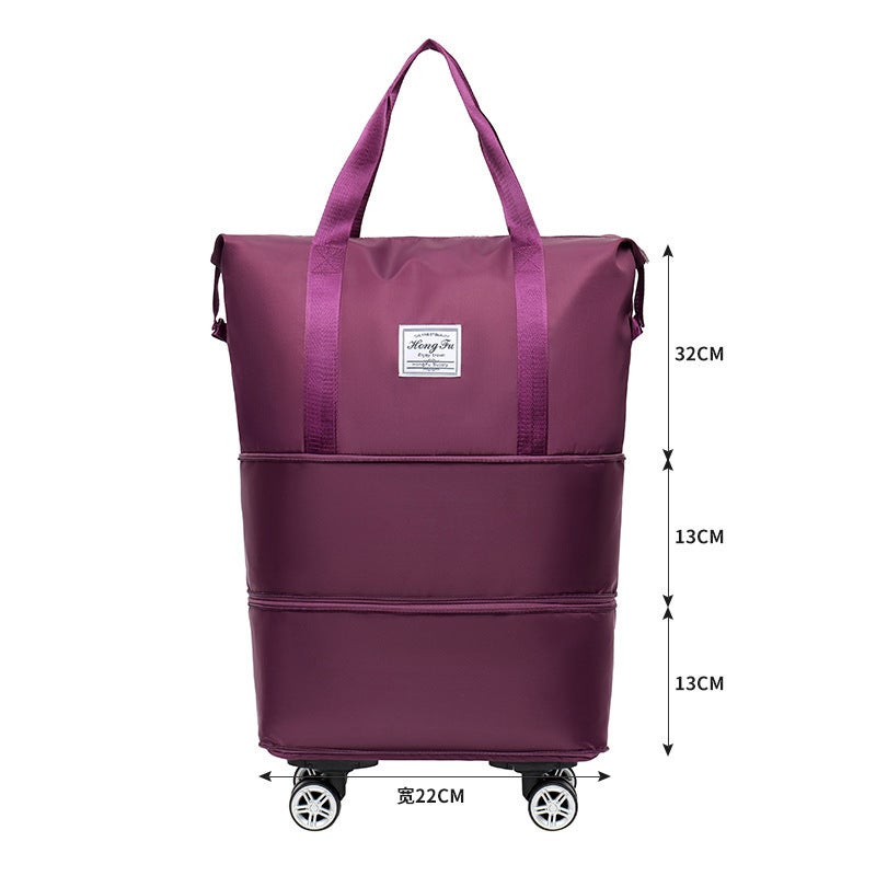 Travel Bag Large Capacity Universal Wheel Student Business Trip Maternity Storage Bag Waterproof Suitcase Purple with wheels