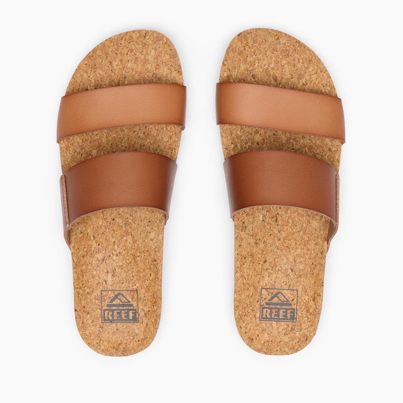 REEF Cushion Vista Womens Fashion Slide Sandal, Vegan Leather Strap, Ultra Soft Cushion Footbed, Espresso Duo, 7 - Image 4
